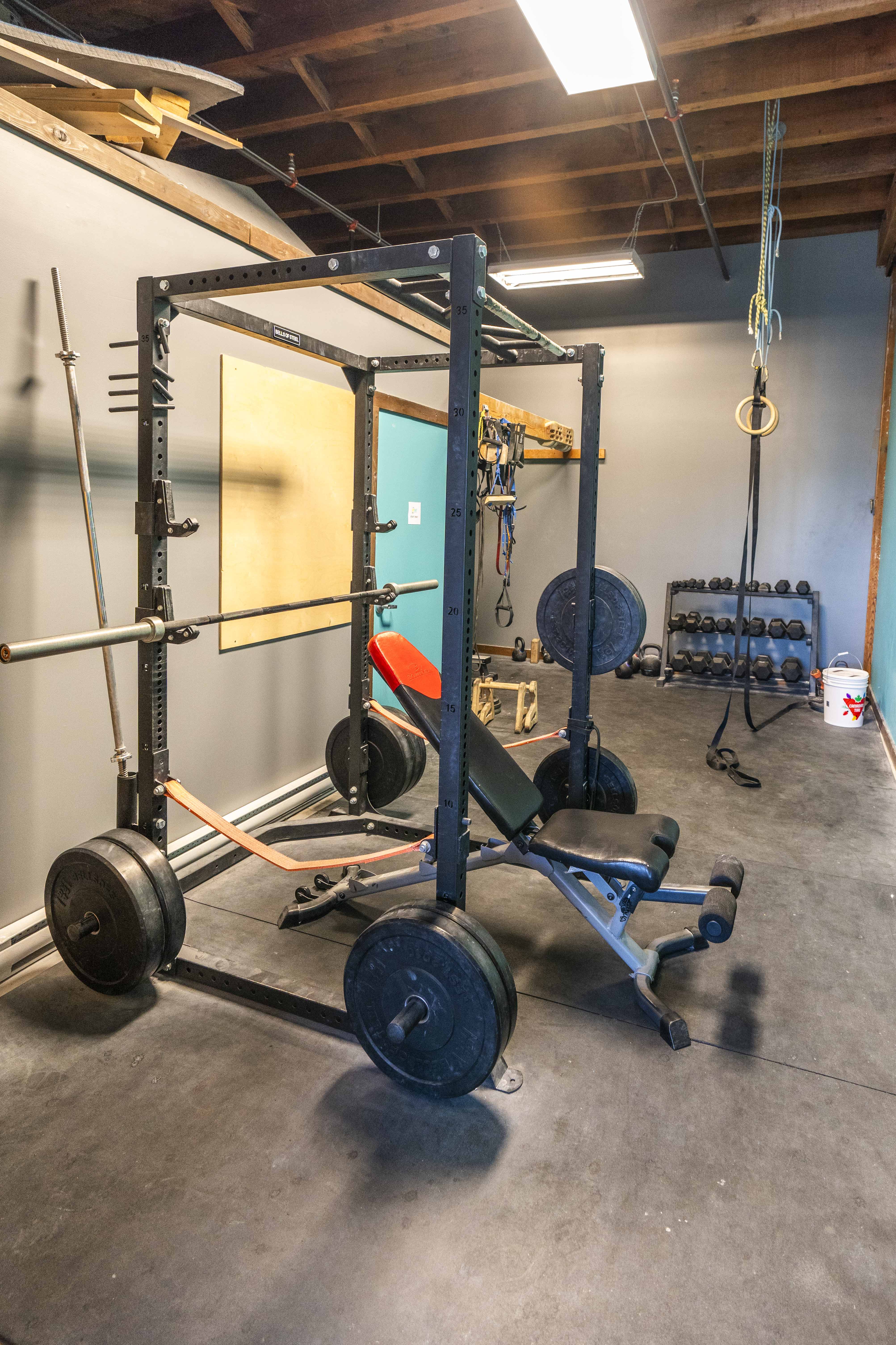 Weight-training equipment in Top Out's fitness centre